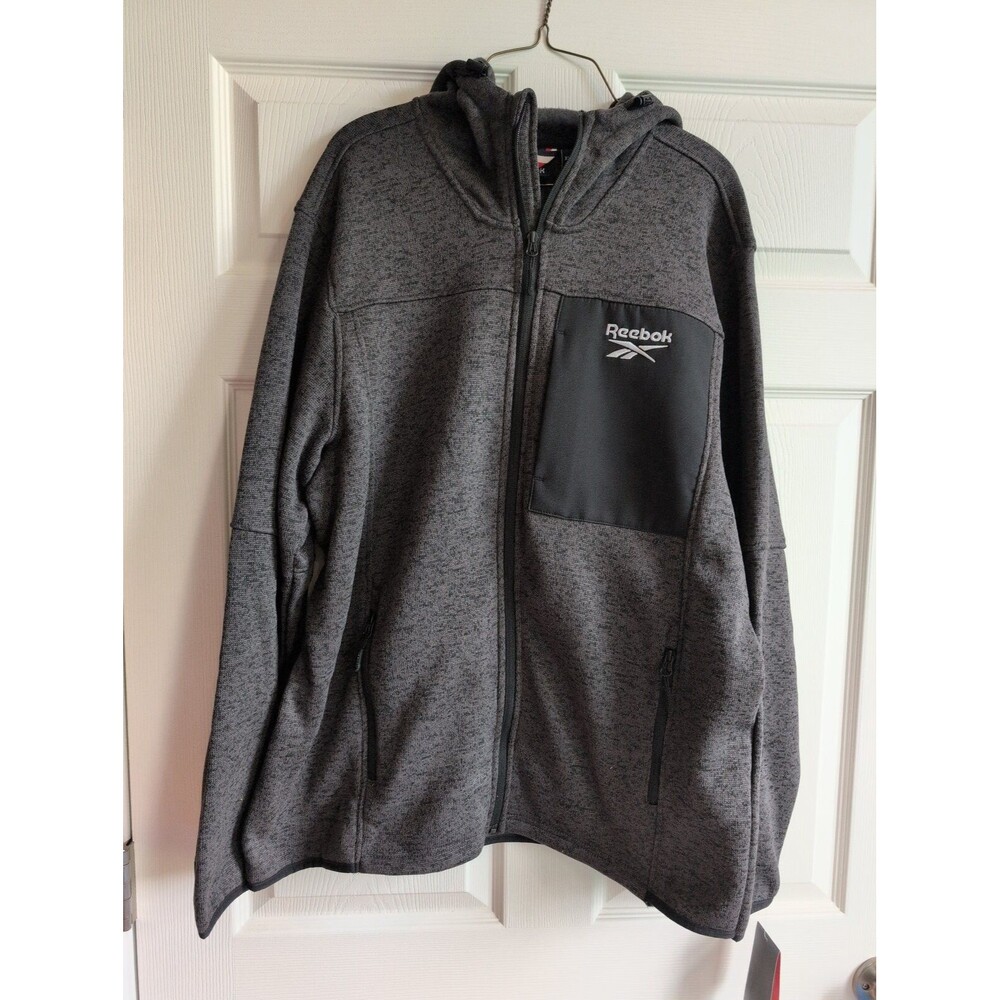 Reebok Men’s Outerwear Knit Jacket Charcoal Heather Size XL OMRB1359